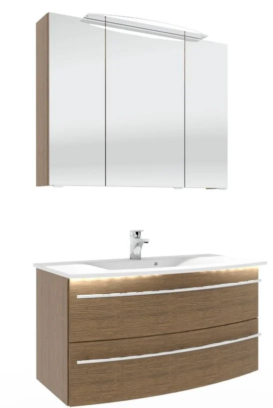 Marlin 3040city Badmöbel Set mit Keramikwaschtisch - 90 cm - Ansicht 8