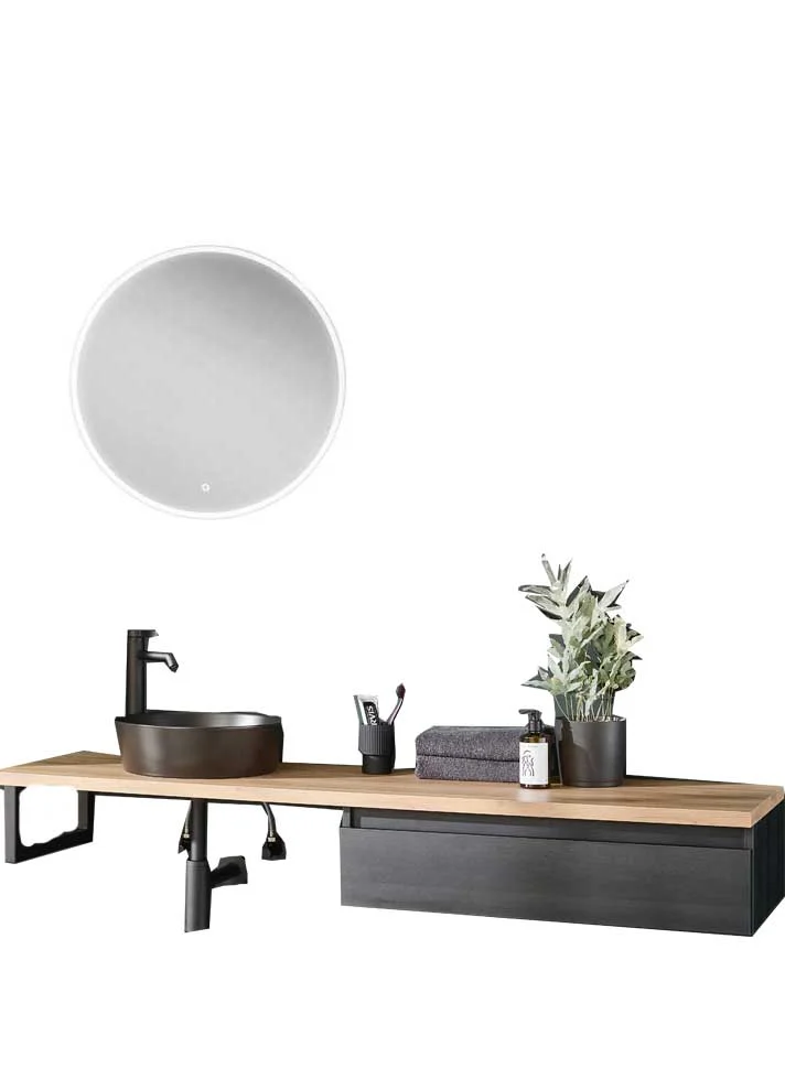 Puris Vialli Waschtisch mit Unterschrank 160 cm breit - Becken links - Ansicht 2