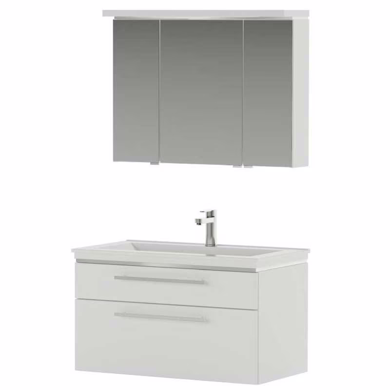 Puris Cool Line Badmöbelset 90 cm - mit Spiegelschrank Serie B