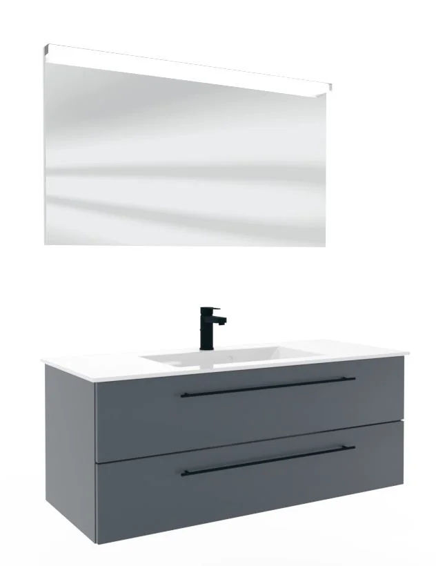 Puris Fresh Badmöbel Set mit Mineralmarmor- oder Glaswaschtisch - 120 cm - Ansicht 14