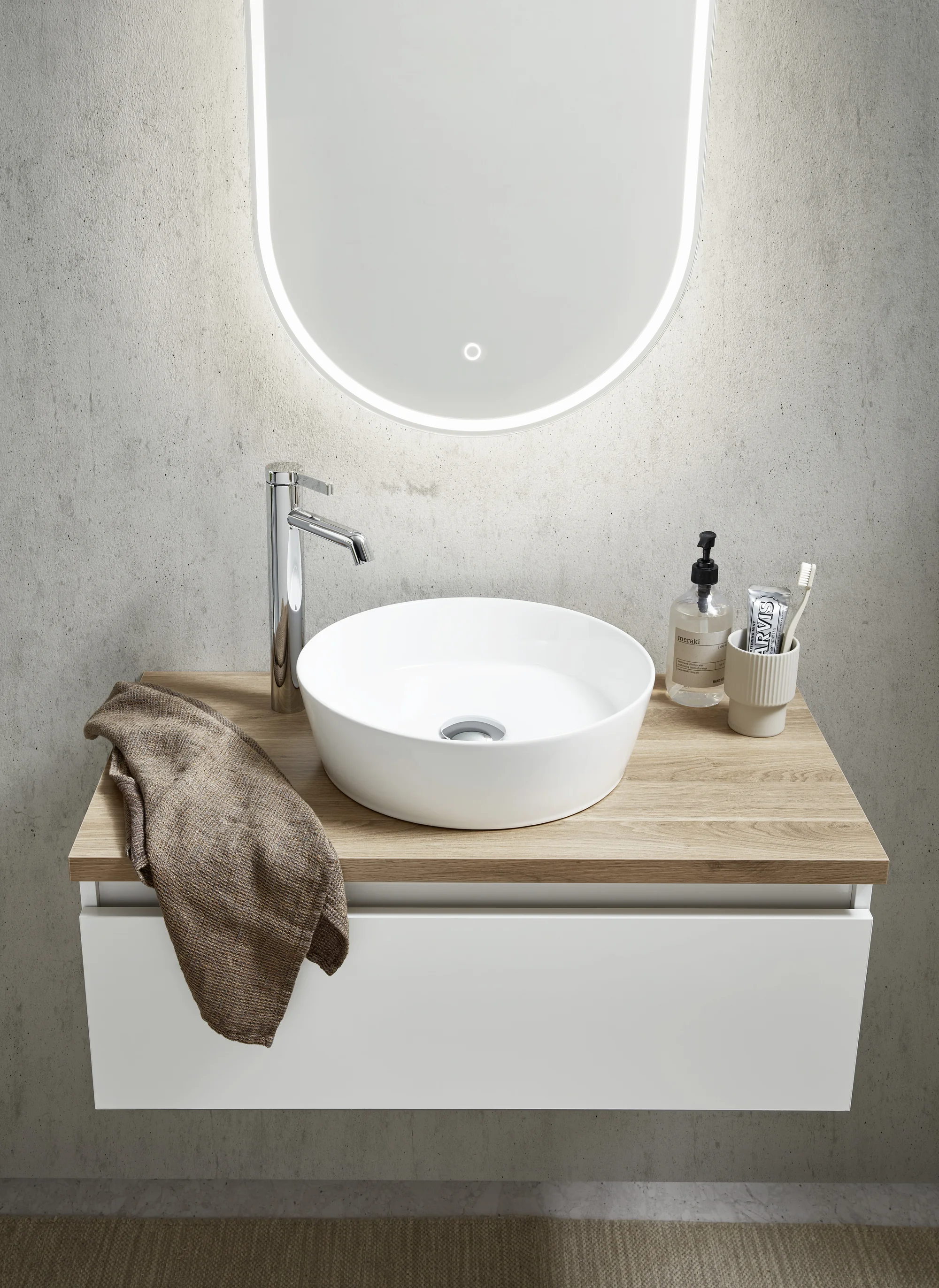 Puris Vialli Badmöbel Set 80 cm breit - Becken mittig - Ansicht 3