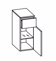 359.013040 Unterschrank / 1 Drehtüre / 1 Schubkasten / 1 Einlegeboden / inklusive Türdämpfer