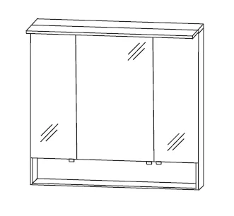 Puris Rounds Spiegelschrank 90 cm S2A5590S3 - Ansicht 2