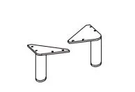 980.000581 Fuß-Set rund / Chrom Glanz / 2 Stück / Höhe 10 cm