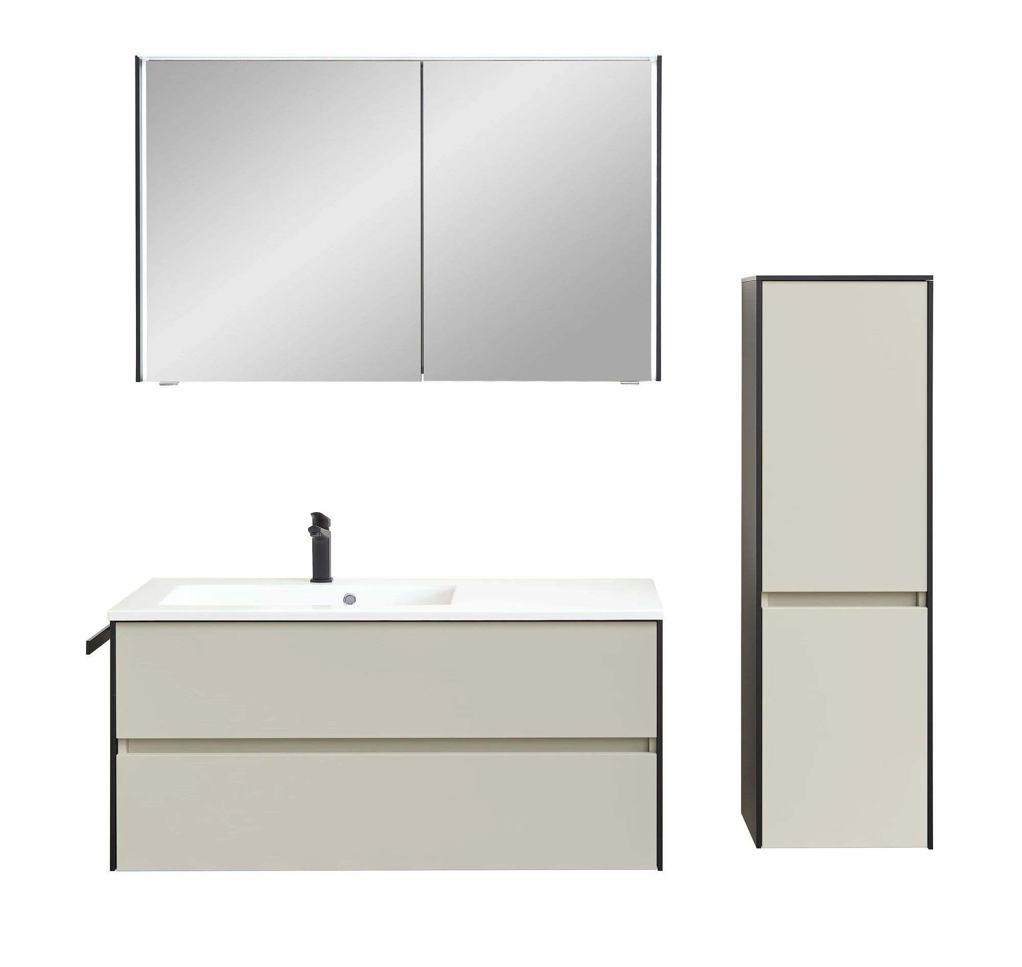 Pelipal 6010 Badmöbel-Set, 113 cm – Unterschrank und Spiegelschrank wählbar