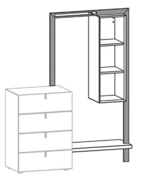 Thielemeyer Cubo Anstell-Garderobe mit Metallrahmen - Ansicht 2