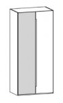 Grundelement 2-türig, 1 Türe Lack weiß rechts, 1 Türe Balkeneiche links / 100,8x222,3x62 cm - Element links aussen