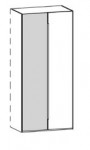Anbauelement 2-türig, 1 Türe Balkeneiche links, 1 Türe Lack weiß rechts / 98,9x222,3x62 cm