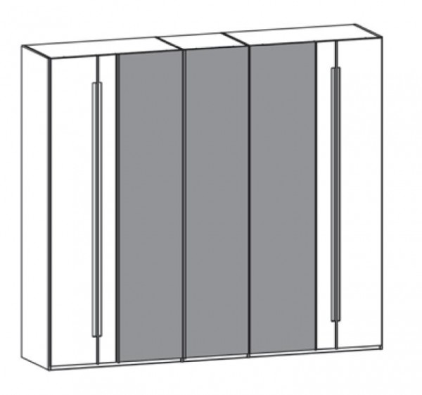 Thielemeyer Cubo Kleiderschrank / 5-türig mit Designgriffleisten