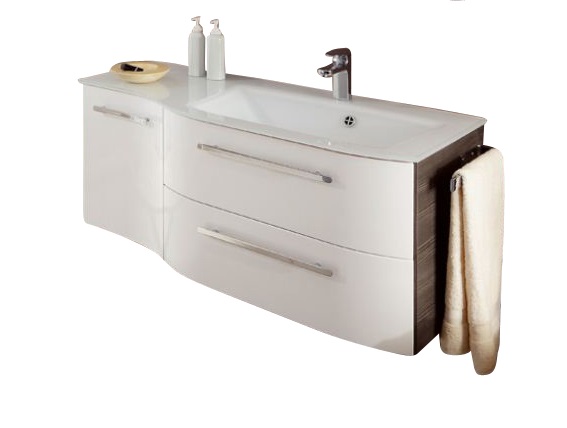 Pelipal Contea Waschtisch-Set 119 cm rechts - Ein großes Becken mit Ablage  links und passendem Unterschrank | Möbel Universum
