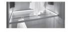 1x 165837 - Glas Einlegeboden inkl. LED Beleuchtung, Steuergerät und Türsensor am Oberboden des Kleiderschrankes montiert - für 1-türigen Kleiderschrank
