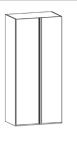 166140 / 167140 - Anbauelement- 2-türig, Lack weiß oder graphit, 1 Griffleiste in Eiche gehackt / 98,9x222,3x62 cm