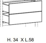 3x 8016-28 - Schubladenset für Regal 8005 mit Soft Close - Front Kreidetafel