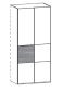 166197 / 167197 - Anbauelement 2-türig, Lack weiß oder graphit,1 Mittelriegel links in Naturstein / 98,9x222,3x62 cm
