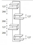 mit RG 106006 - Hochschrank-Regal inkl. 4 überstehender Regalfächer - Regal in Korpusdekorfarbe / Regalfächer kommen in der wählbaren Regalfarbe - 15x60x160 cm