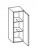 311.012530 - Problemlöser Wandschrank / 1 Drehtüre / 2 Einlegeböden / Breite 25 cm / Höhe 70 cm / Tiefe 20 cm - inklusive Türdämpfer