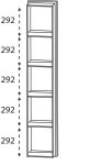 mit RG 103004 - Hochschrank Regal in Korpusdekor, 5 Regalfächer mit Frontblenden - bitte Frontblenden Farbe auswählen - 15x30x160 cm 
