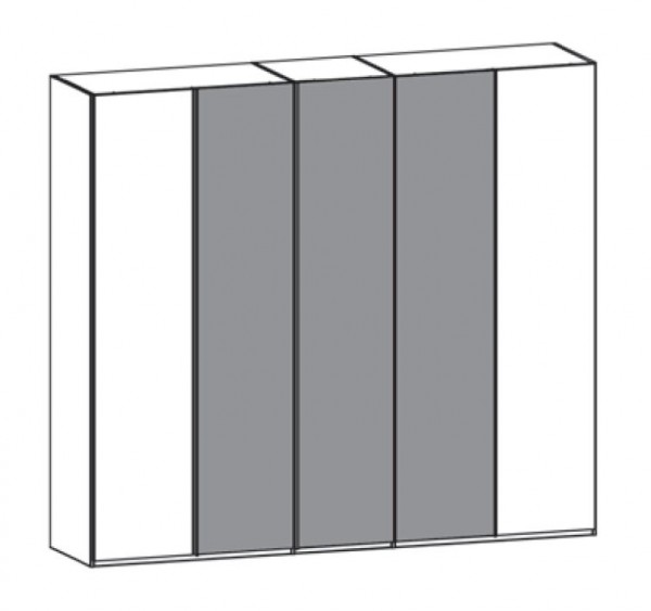 Thielemeyer Cubo Kleiderschrank mit Colorglas- oder Spiegeltüren / 5-türig
