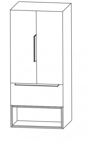 Puris Aspekt Mittelschrank mit 2 Drehtüren / Einschubregal und Ablageplatte