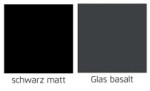 Schwarz matt in Kombination mit Glasauflage Basalt