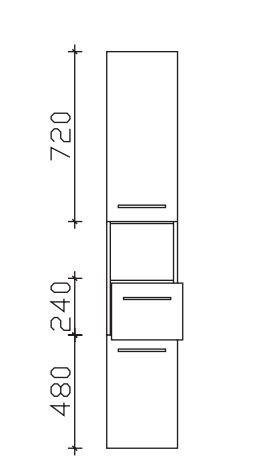 Pelipal Neutraler Hochschrank 2 Türen, 1 Fach, 1 Auszug - Breitenvariabel