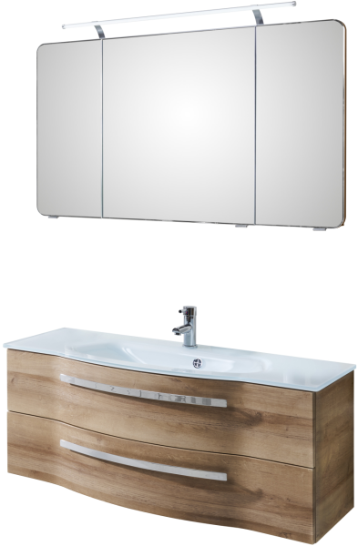 Pelipal 4005 Kombination 117 cm mit Spiegelschrank mit LED-Aufsatzleuchte