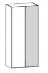 Grundelement 2-türig, 1 Türe Lack weiß links, 1 Türe Balkeneiche rechts / 100,8x222,3x62 cm - Element links aussen
