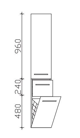 Pelipal Neutraler Hochschrank mit Wäschekippe - Breitenvariabel