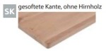 Gesoftete Kante - ohne Hirnholz - ACHTUNG nicht im Maß 160x95x76 cm erhältlich