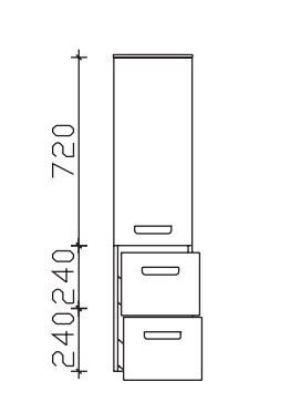 Pelipal Neutraler Midischrank 1 Tür, 2 Auszüge - Breitenvariabel