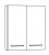 OT60D - Wandschrank, 2 Türen, 2 Glaseinlegeböden / 60x68,2x17,4 cm