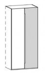 Anbauelement 2-türig, 1 Türe Balkeneiche rechts, 1 Türe Lack weiß links / 98,9x222,3x62 cm