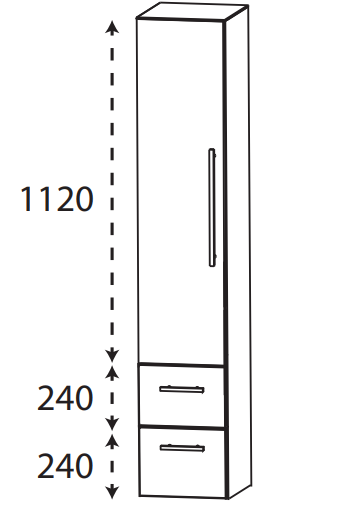 Puris Protection1 - Hochschrank HNA08304 L/R / 30 oder 40 cm