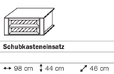 9SL1 - Schubkasteneinsatz / 2 Schubkästen / Breite 100 / Glasfront